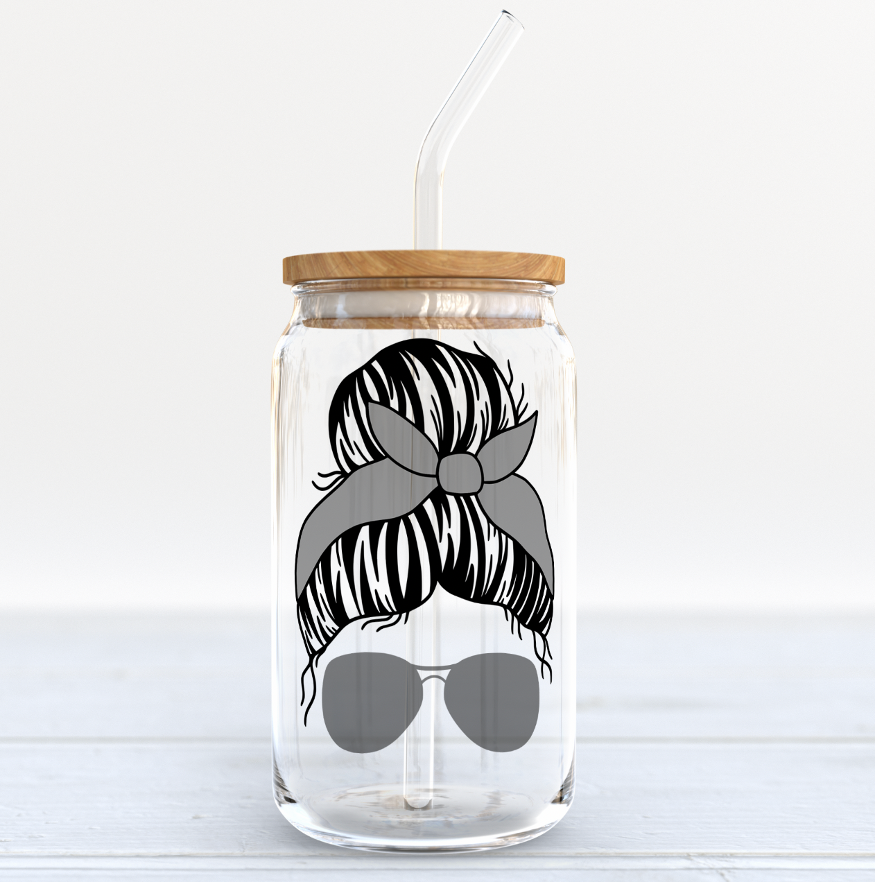 Mom Bun Glass Can – The Perfect Cup for Busy Moms