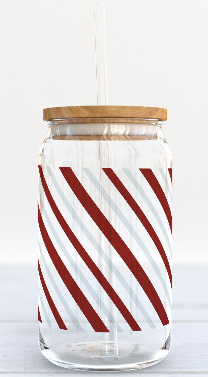 Christmas Gift Wrap Glass Can