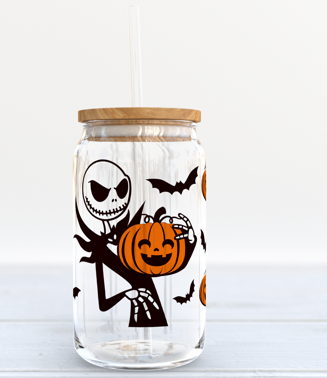 Halloween Pumpkin Glass Can