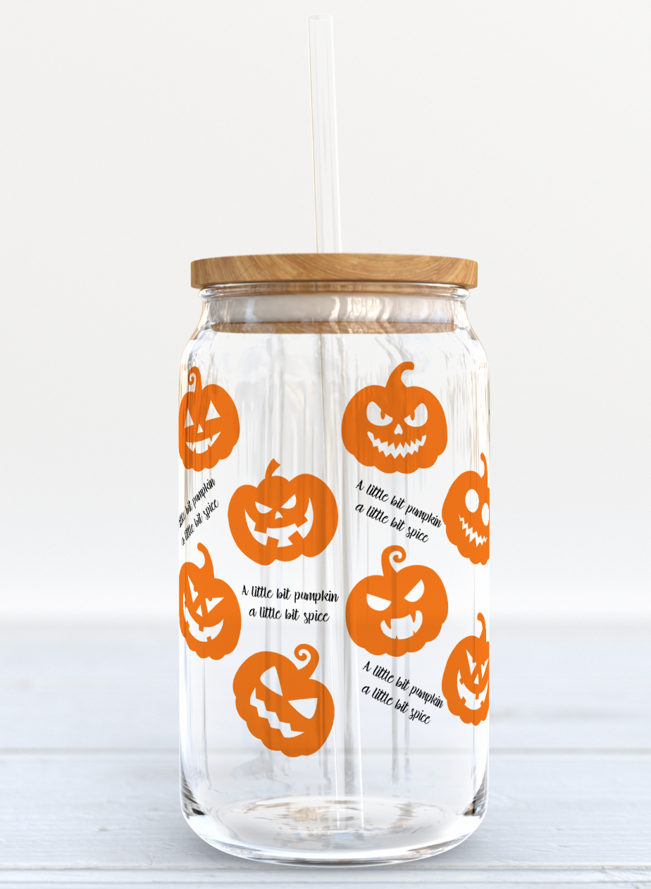 Halloween Pumpkin Glass Can